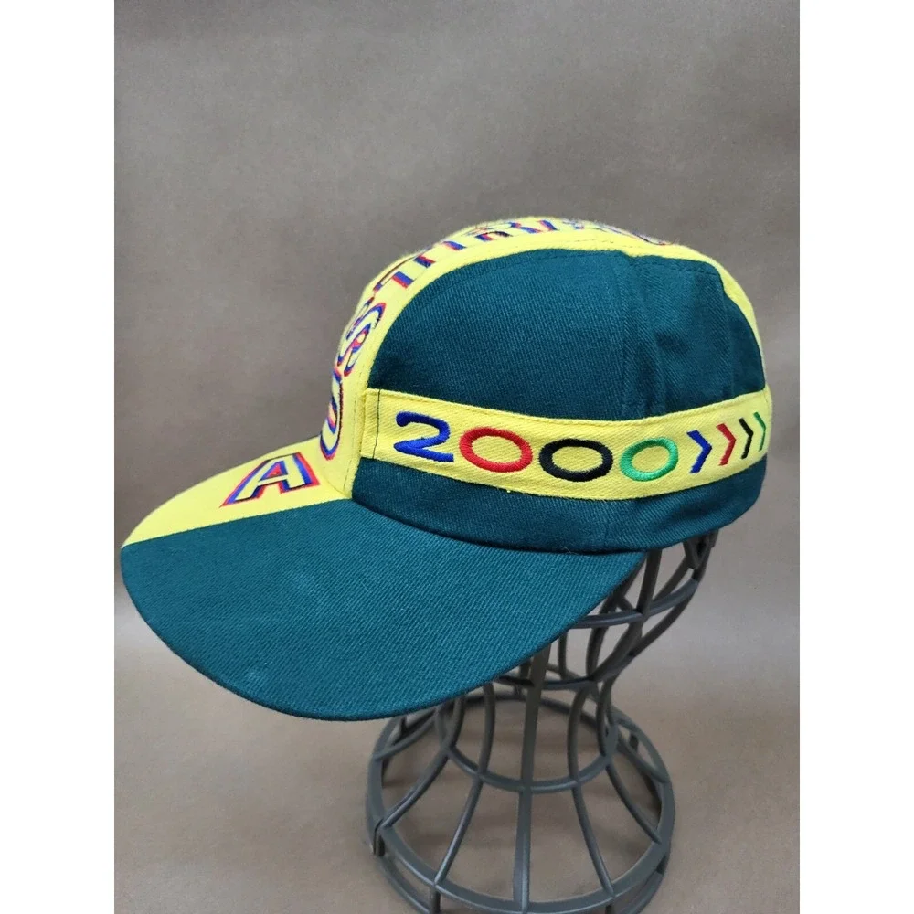 Australia Green & Yellow Cotton Strapback Baseball Cap Hat Strapback